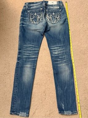 Miss Me Women's Skinny Jeans in Distressed Medium Blue